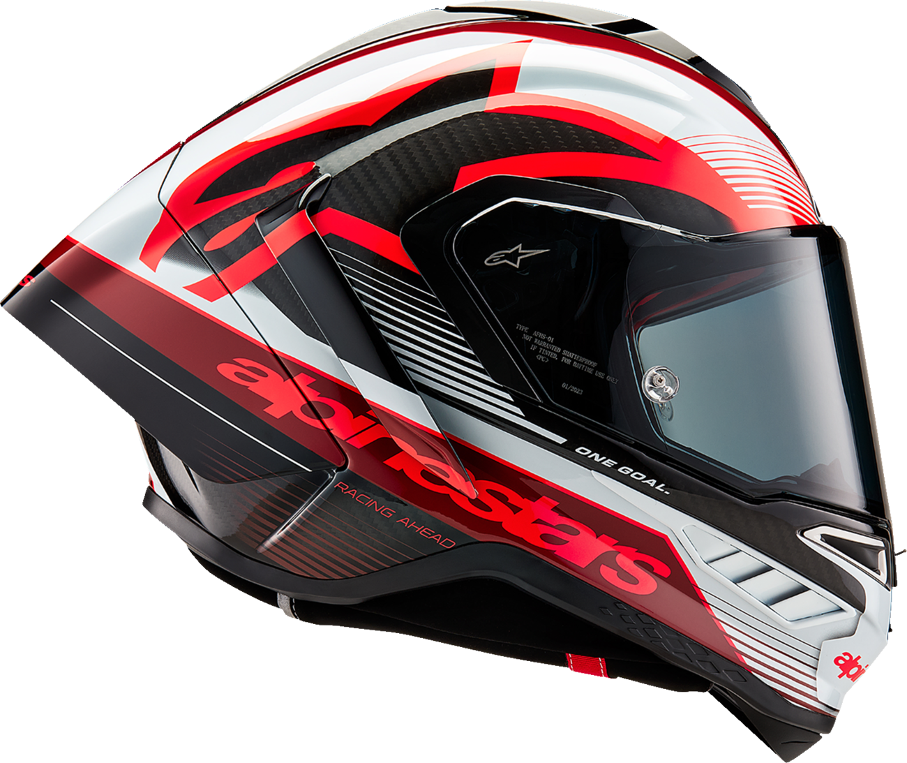 AlpineStars Supertech R10 Helmet - Team - Black/Carbon Red/Gloss White image 4