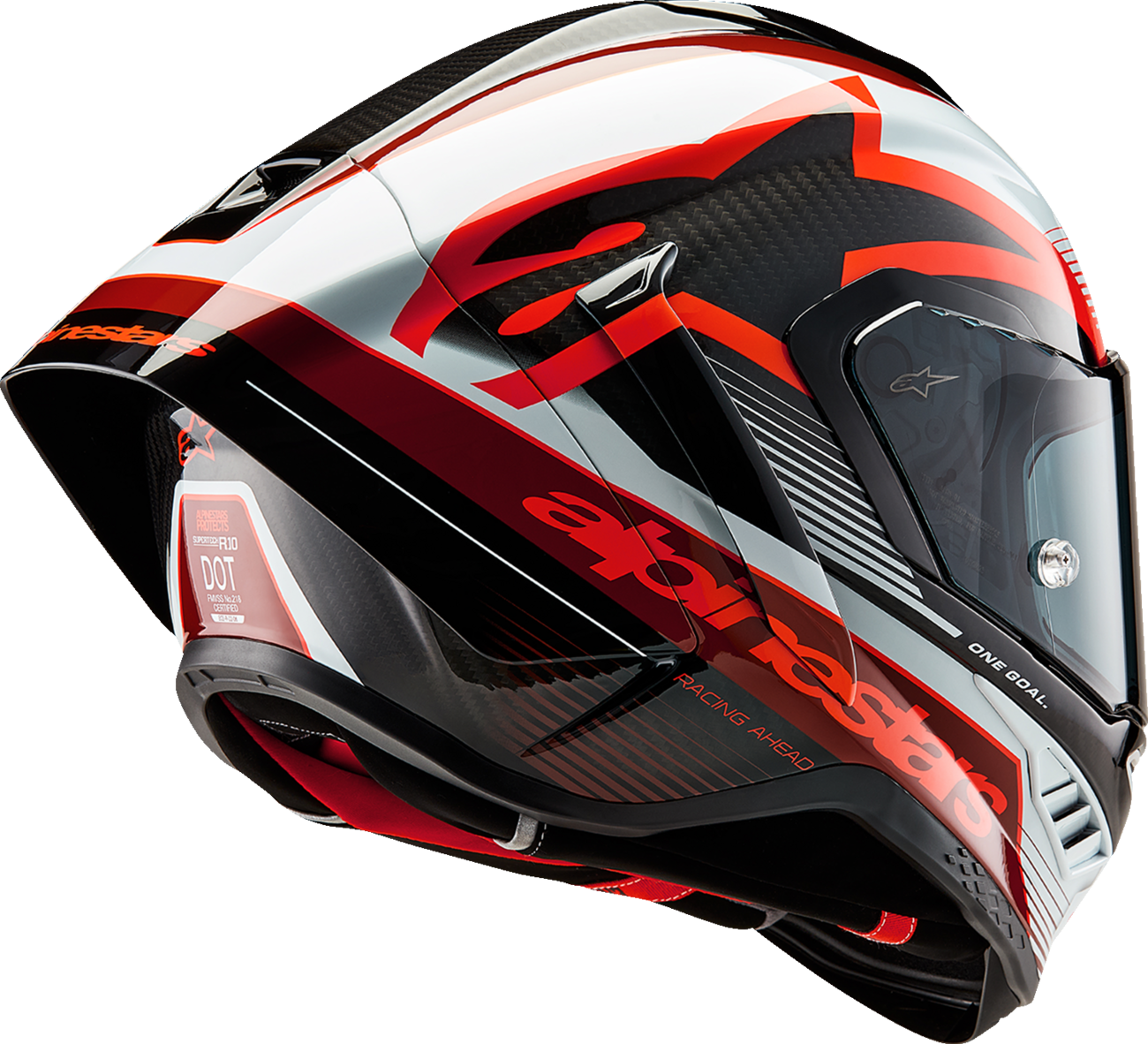 AlpineStars Supertech R10 Helmet - Team - Black/Carbon Red/Gloss White image 3
