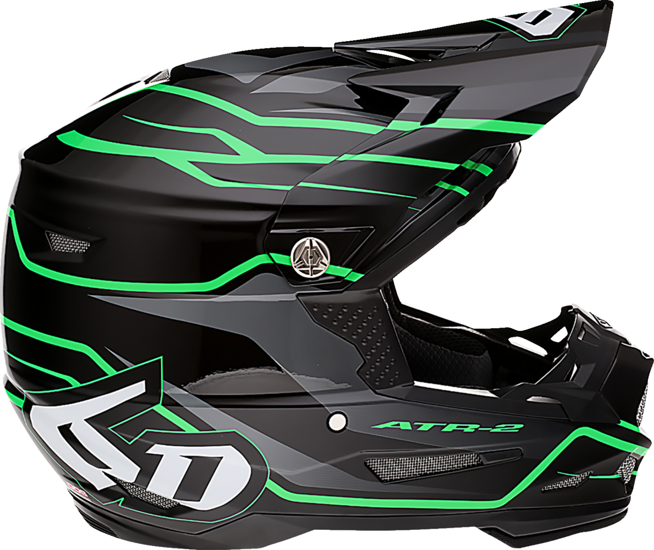 6D ATR-2 Helmet - Phase - Black/Green image 2