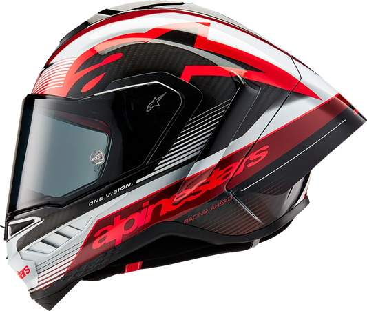 AlpineStars Supertech R10 Helmet - Team - Black/Carbon Red/Gloss White image 1