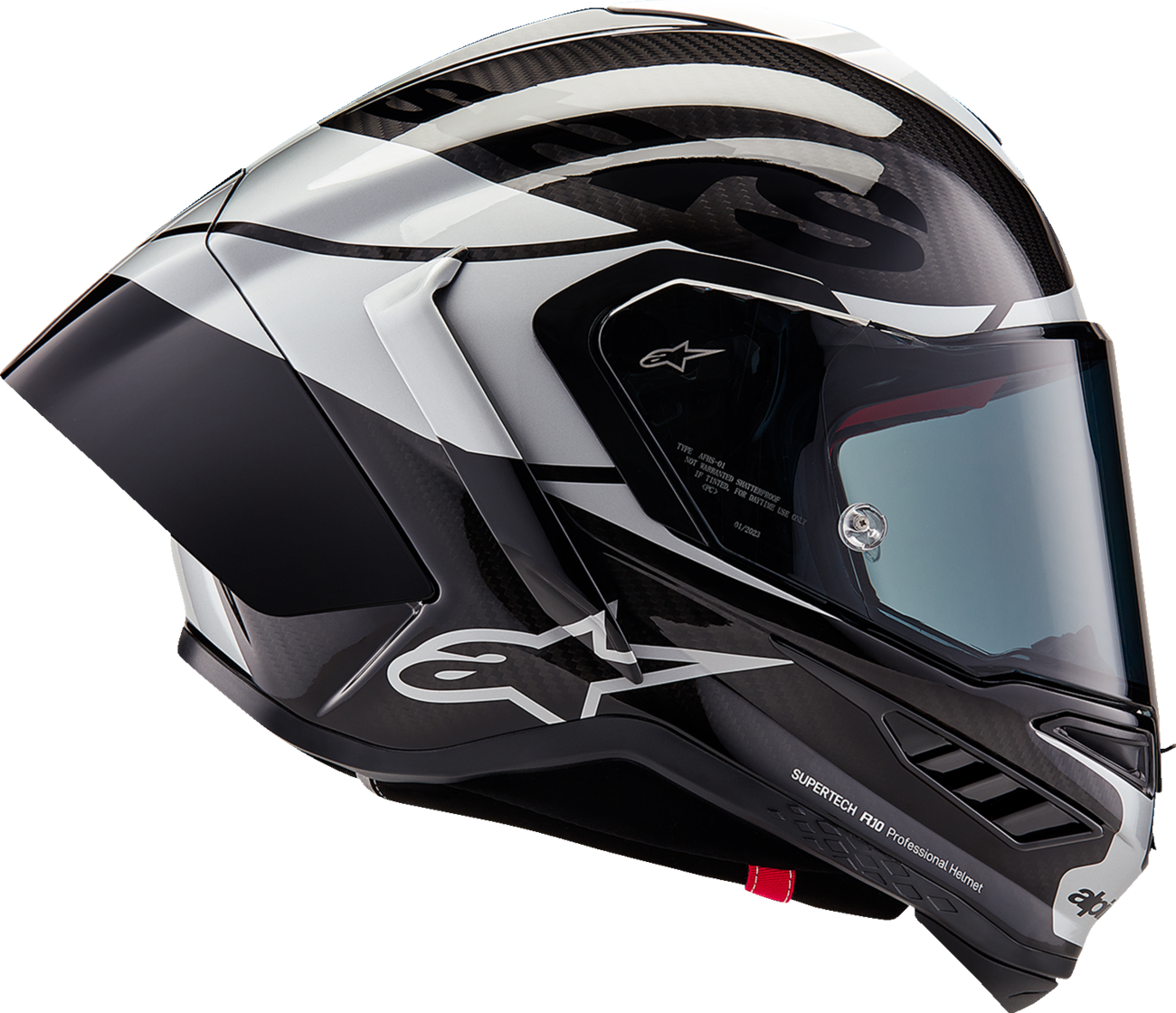 AlpineStars Supertech R10 Helmet - Element - Carbon/Silver/Black image 4