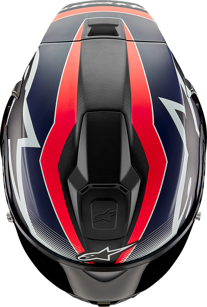 AlpineStars Supertech R10 Helmet - Team - Matte Black/Carbon Red Fluo/Blue image 2