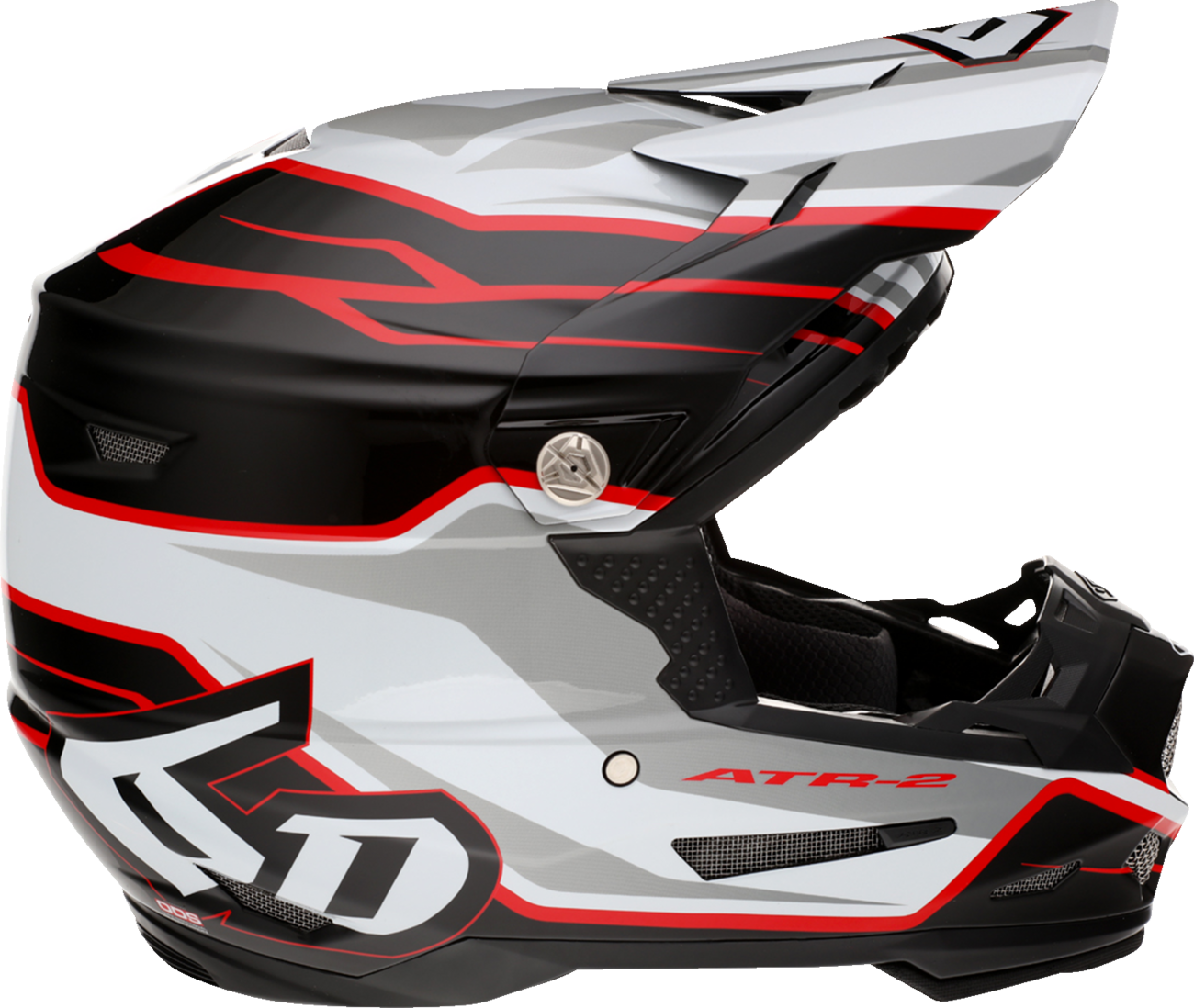 6D ATR-2 Helmet - Phase - White/Red image 2