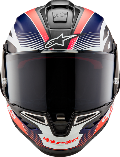 AlpineStars Supertech R10 Helmet - Team - Matte Black/Carbon Red Fluo/Blue image 5