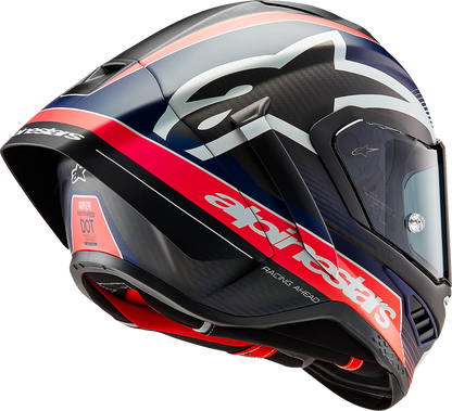 AlpineStars Supertech R10 Helmet - Team - Matte Black/Carbon Red Fluo/Blue image 3