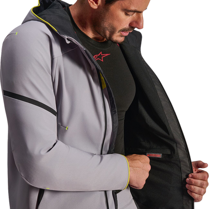Alpinestars Aeroshell Waterproof Jacket - Mid Gray/Yellow Fluo