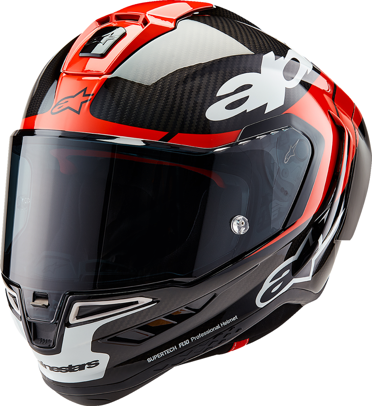 AlpineStars Supertech R10 Helmet - Element - Carbon/Red/White image 0