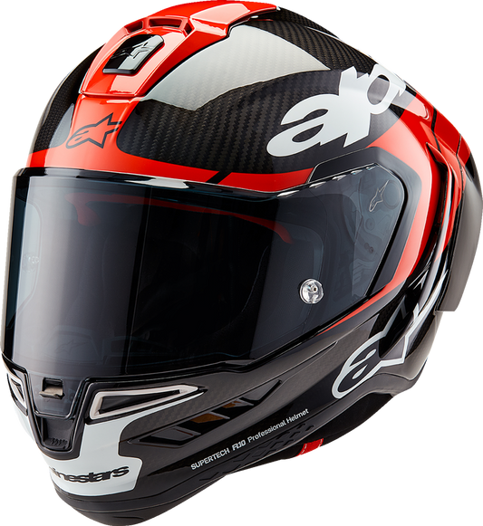 AlpineStars Supertech R10 Helmet - Element - Carbon/Red/White image 0