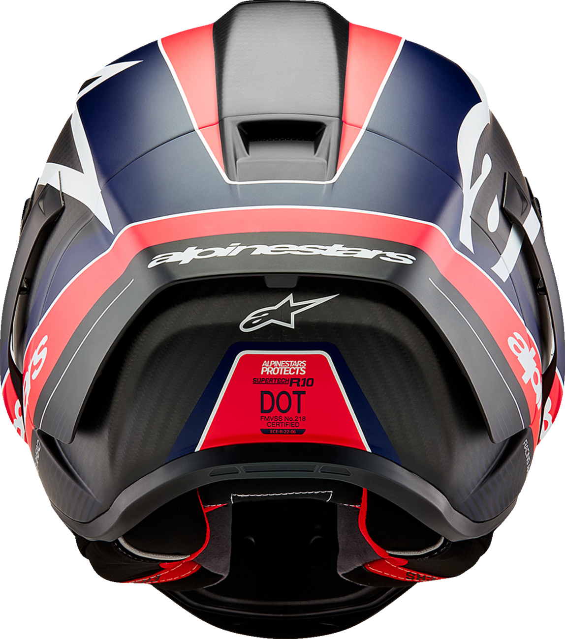 AlpineStars Supertech R10 Helmet - Team - Matte Black/Carbon Red Fluo/Blue image 6