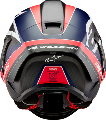 AlpineStars Supertech R10 Helmet - Team - Matte Black/Carbon Red Fluo/Blue image 6