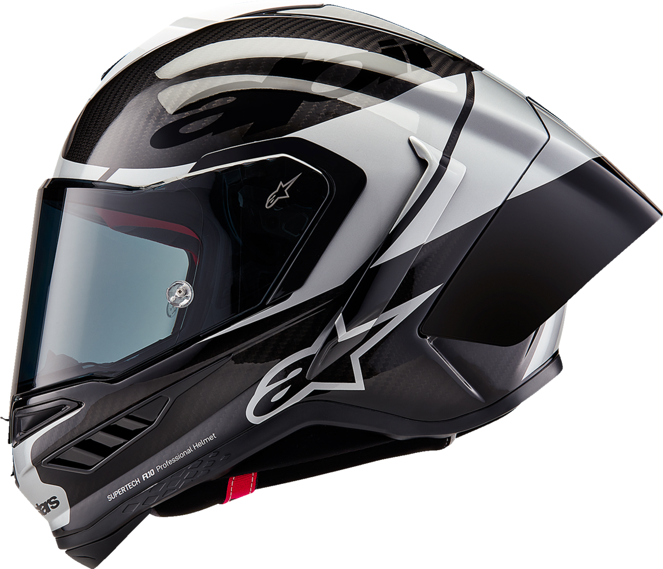 AlpineStars Supertech R10 Helmet - Element - Carbon/Silver/Black image 1