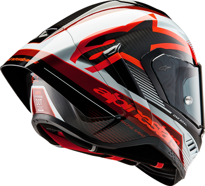 AlpineStars Supertech R10 Helmet - Team - Black/Carbon Red/Gloss White image 3