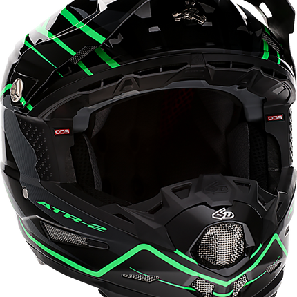6D ATR-2 Helmet - Phase - Black/Green image 0