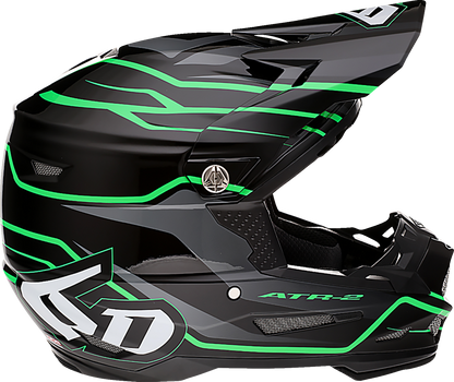 6D ATR-2 Helmet - Phase - Black/Green image 2