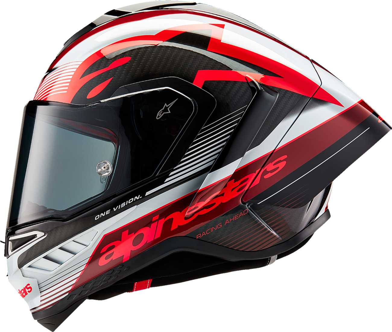 AlpineStars Supertech R10 Helmet - Team - Black/Carbon Red/Gloss White image 1