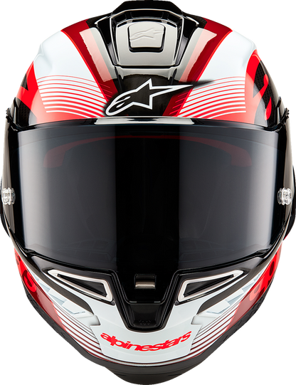 AlpineStars Supertech R10 Helmet - Team - Black/Carbon Red/Gloss White image 5