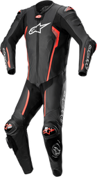 Alpinestars Missile v2 One-Piece Leather Suit - Black/Red Fluo