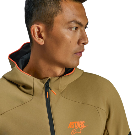 Alpinestars Aeroshell Waterproof Jacket - Dark Khaki/Black/Orange Fluo