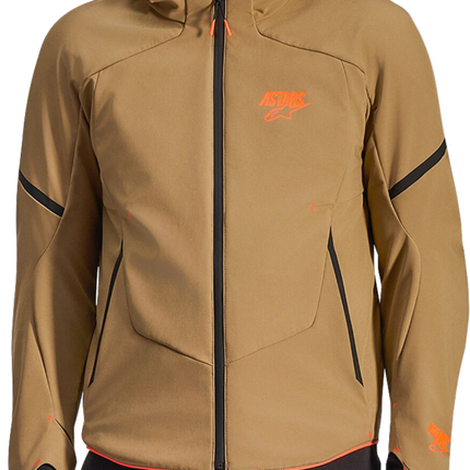 Alpinestars Aeroshell Waterproof Jacket - Dark Khaki/Black/Orange Fluo