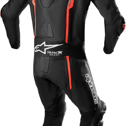 Alpinestars Missile v2 One-Piece Leather Suit - Black/Red Fluo