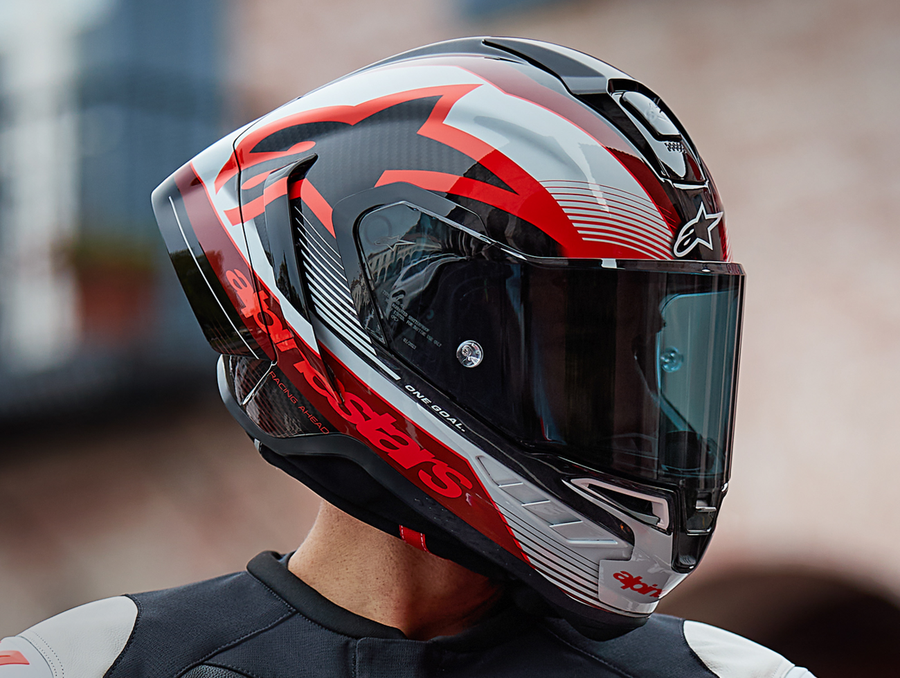 AlpineStars Supertech R10 Helmet - Team - Black/Carbon Red/Gloss White image 8