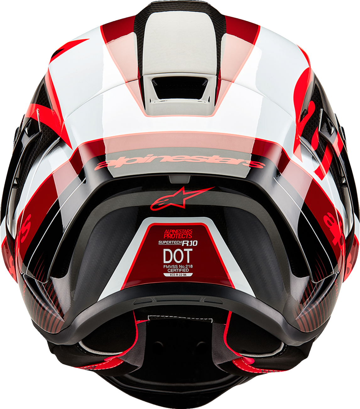 AlpineStars Supertech R10 Helmet - Team - Black/Carbon Red/Gloss White image 2