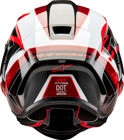 AlpineStars Supertech R10 Helmet - Team - Black/Carbon Red/Gloss White image 2