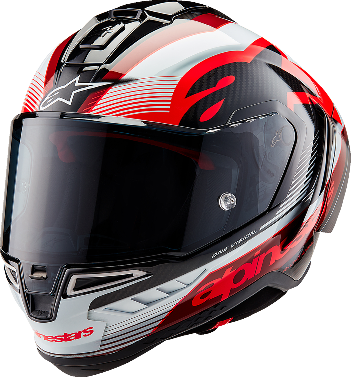 AlpineStars Supertech R10 Helmet - Team - Black/Carbon Red/Gloss White image 0