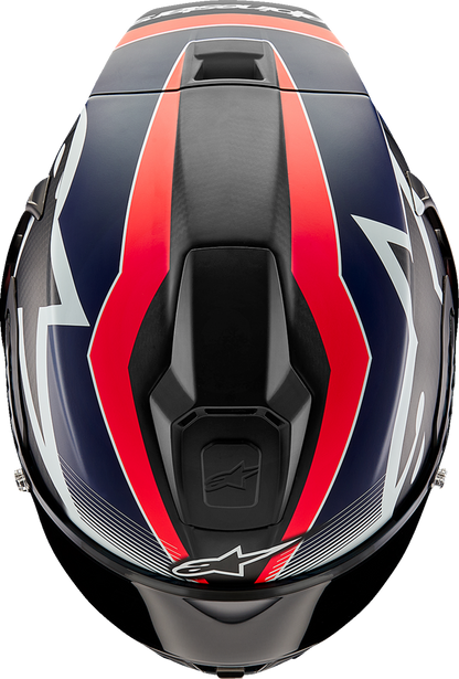 AlpineStars Supertech R10 Helmet - Team - Matte Black/Carbon Red Fluo/Blue image 2